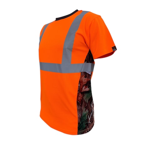 Safetyshirtz SS360 Deepwoods Camo Class 2 T-Shirt, Safety Orange, S 56120101S